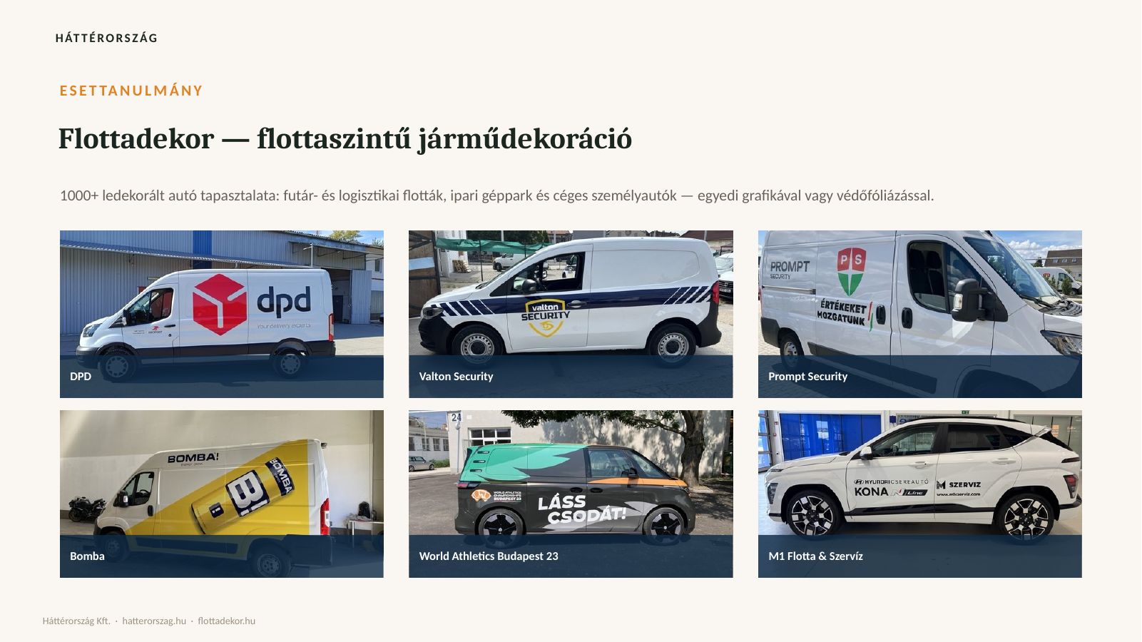 10. dia: Flottadekor — flottaszintű járműdekoráció